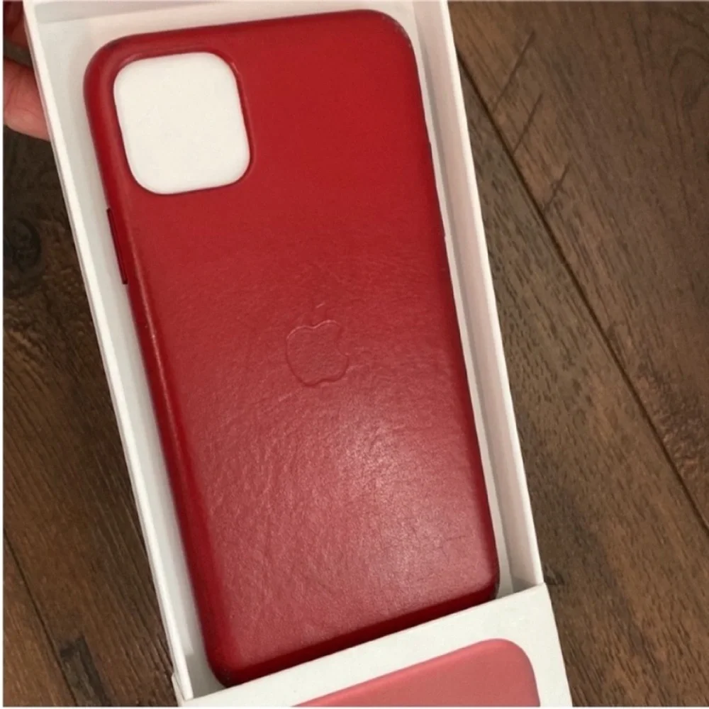 Apple iPhone 11 Pro Max Leather Case Phone Cover RED